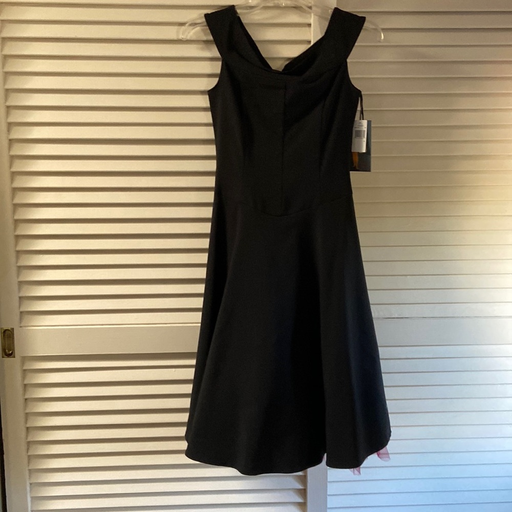 Vintage Ruby Rox retro black fit flare cocktail dress with pink petticoat